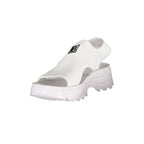 Weiße Polyurethan-Sandalen für Damen