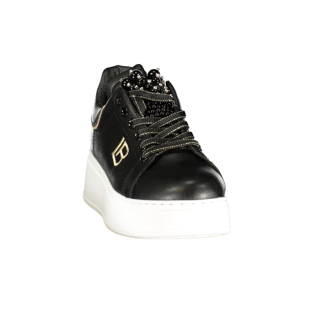 Schwarze Damen-Sneaker aus Polyurethan