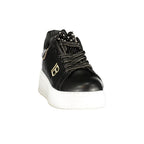 Schwarze Damen-Sneaker aus Polyurethan
