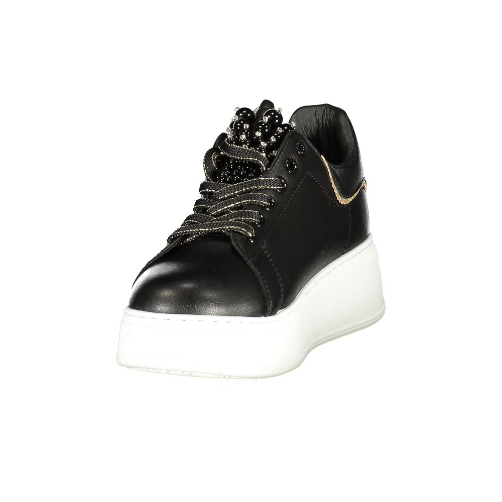 Schwarze Damen-Sneaker aus Polyurethan