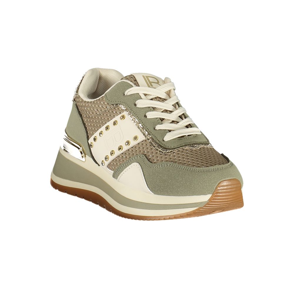 Grüner Polyurethan-Sneaker für Damen