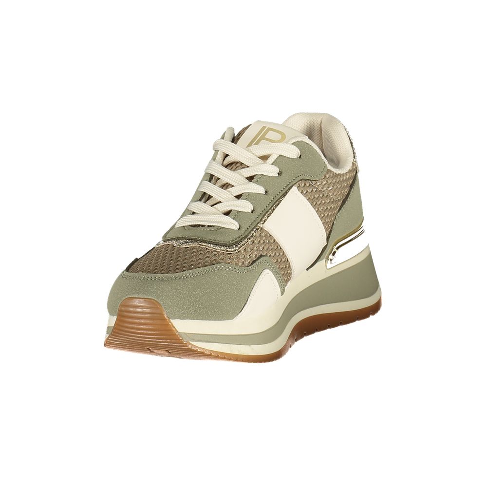Grüner Polyurethan-Sneaker für Damen