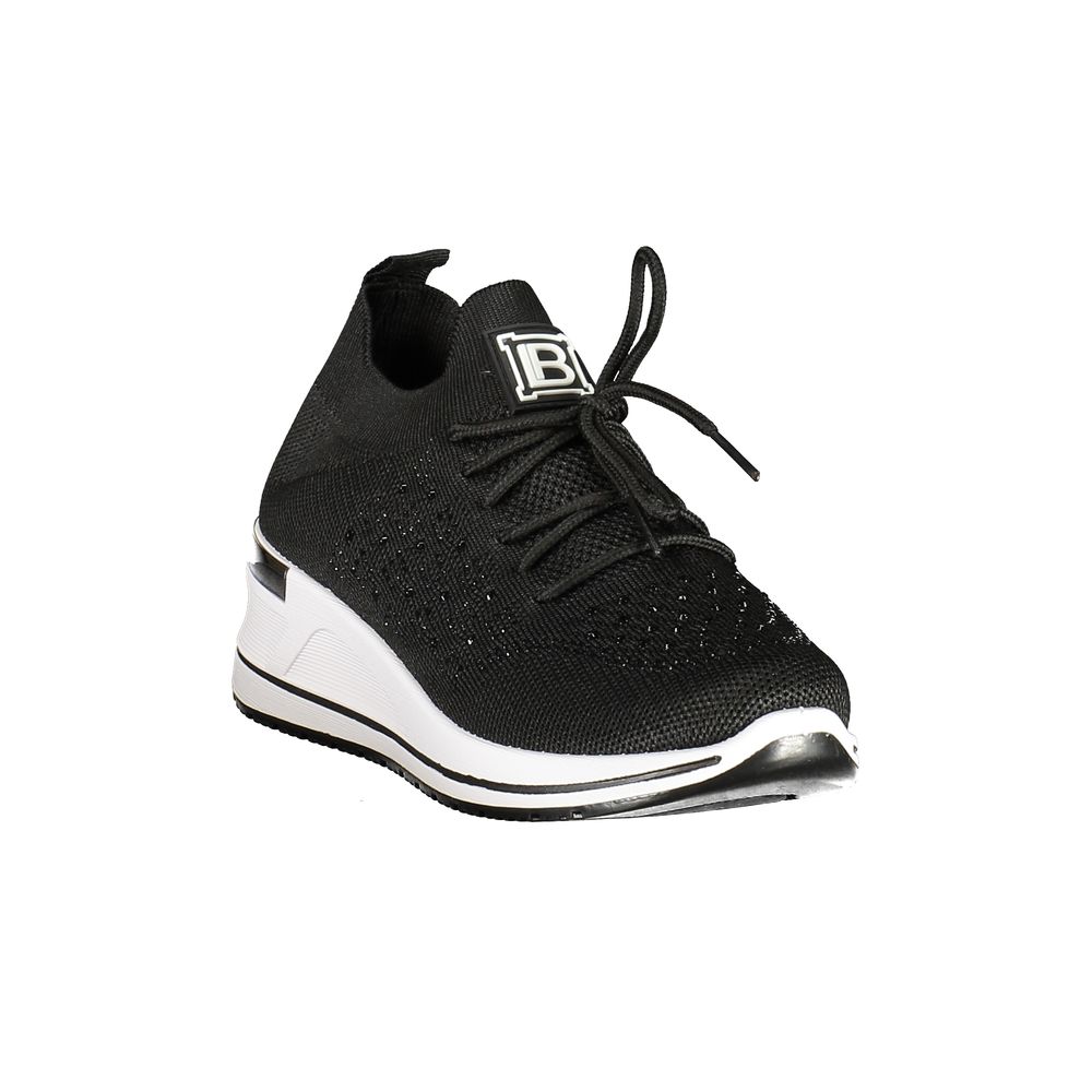 Black Polyester Women Sneaker