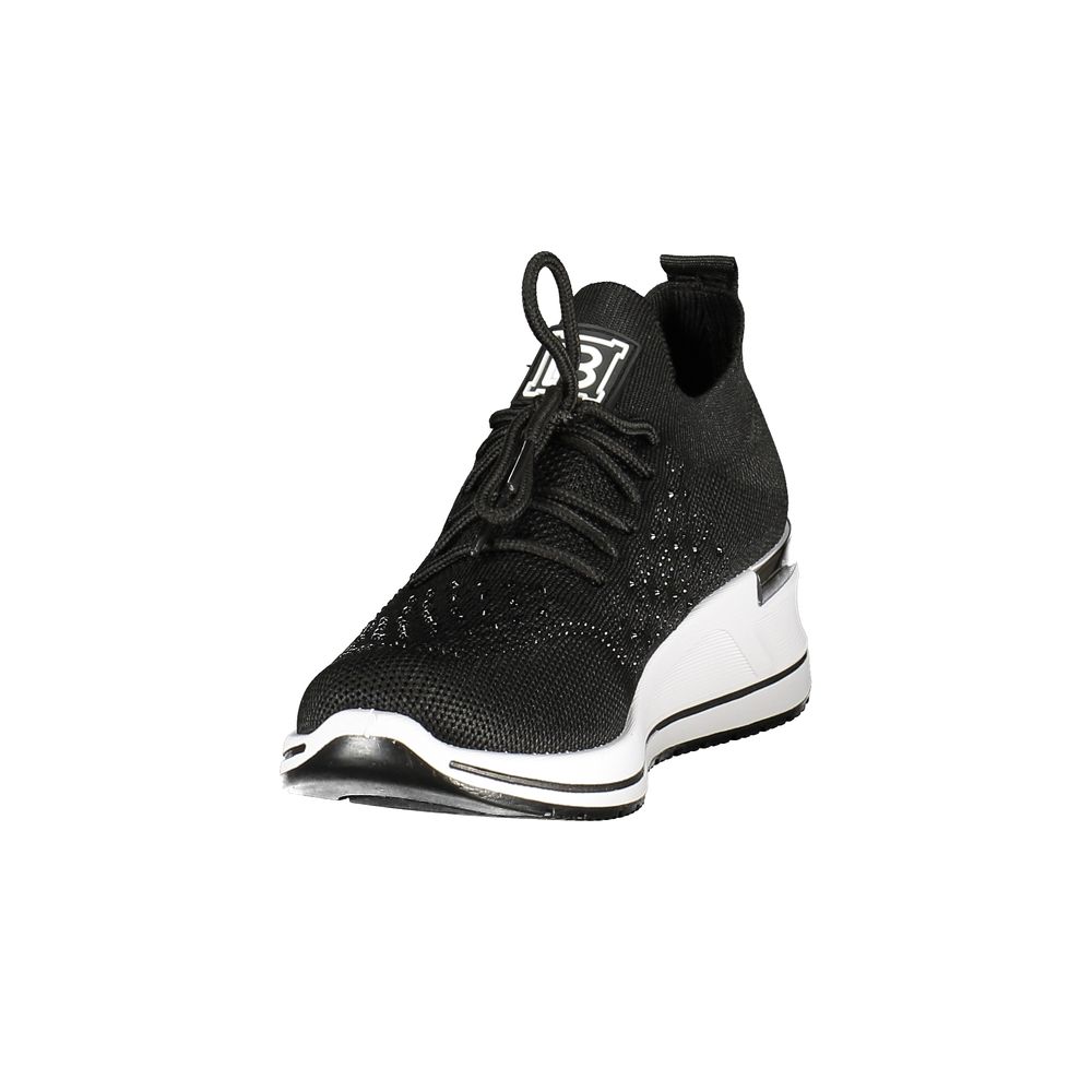 Black Polyester Women Sneaker