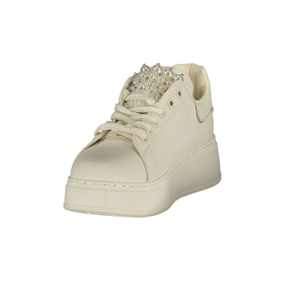 Weiße Sneaker für Damen aus Polyurethan