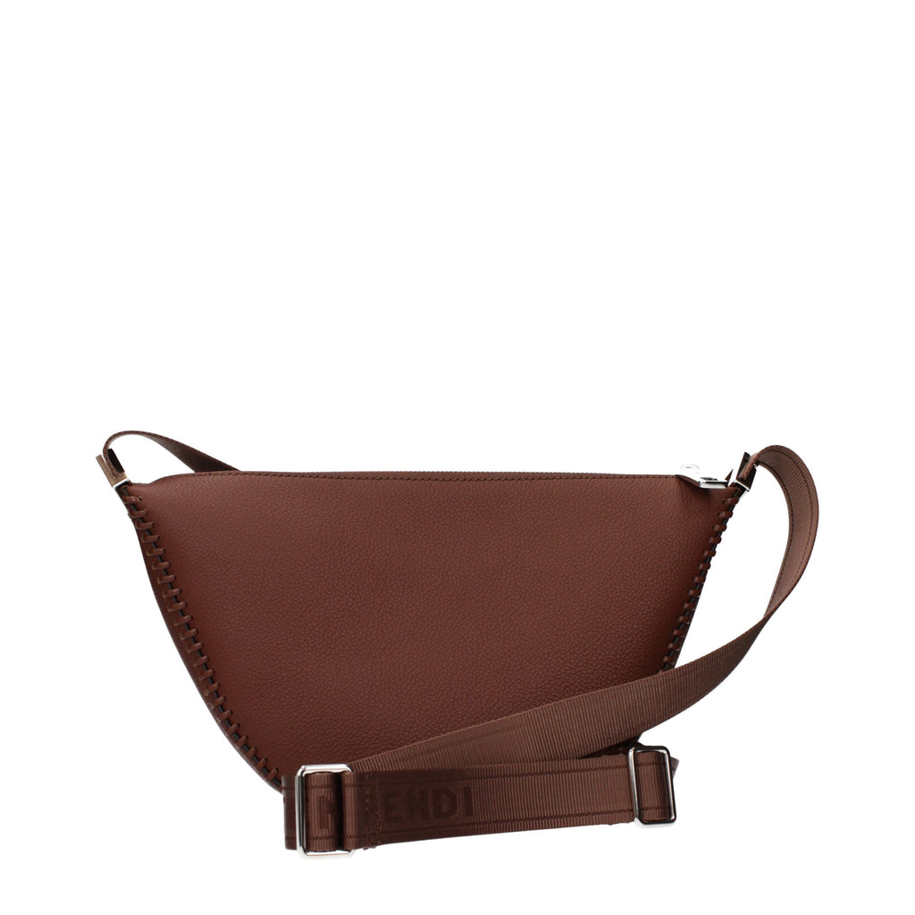 Borsa a tracolla in pelle marrone