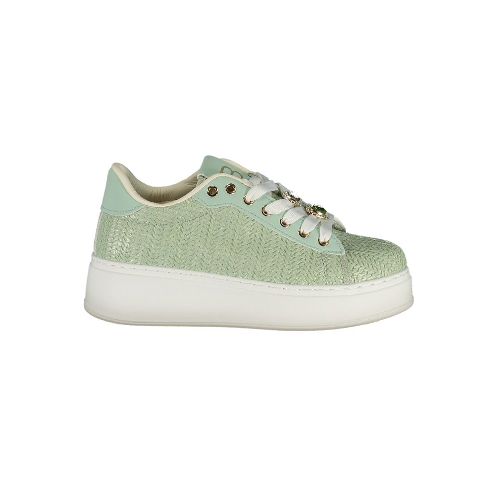 Grüner Polyurethan-Sneaker für Damen