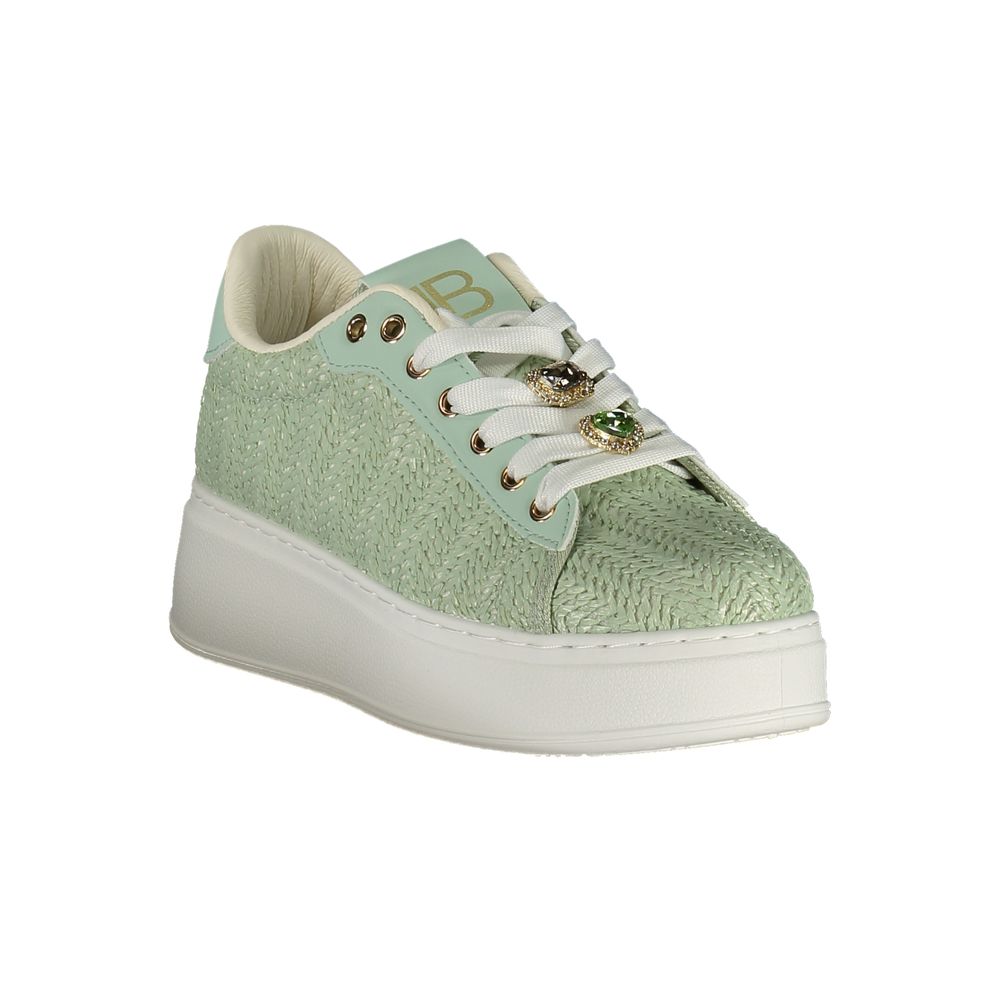 Grüner Polyurethan-Sneaker für Damen