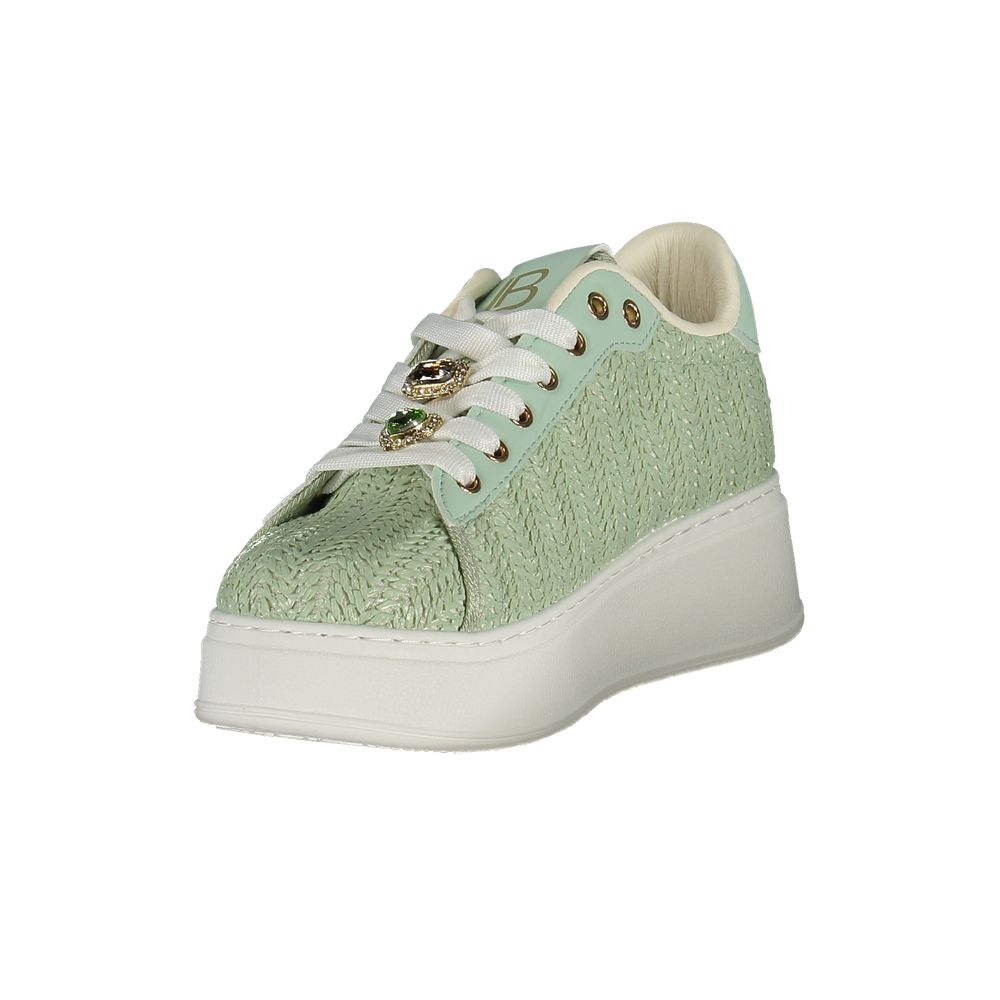 Grüner Polyurethan-Sneaker für Damen