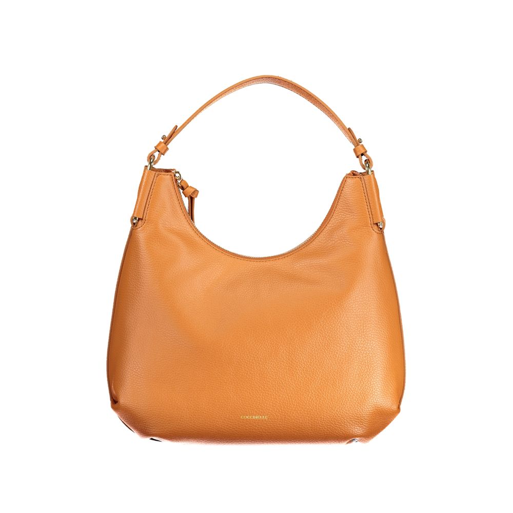 Orangefarbene Damenhandtasche aus Leder