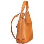 Orangefarbene Damenhandtasche aus Leder