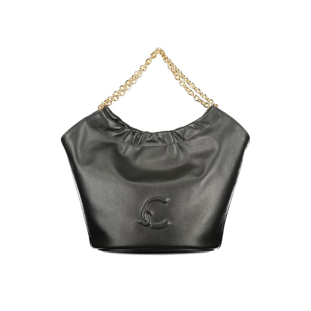 Damenhandtasche aus schwarzem Leder