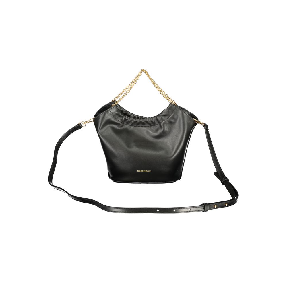 Damenhandtasche aus schwarzem Leder