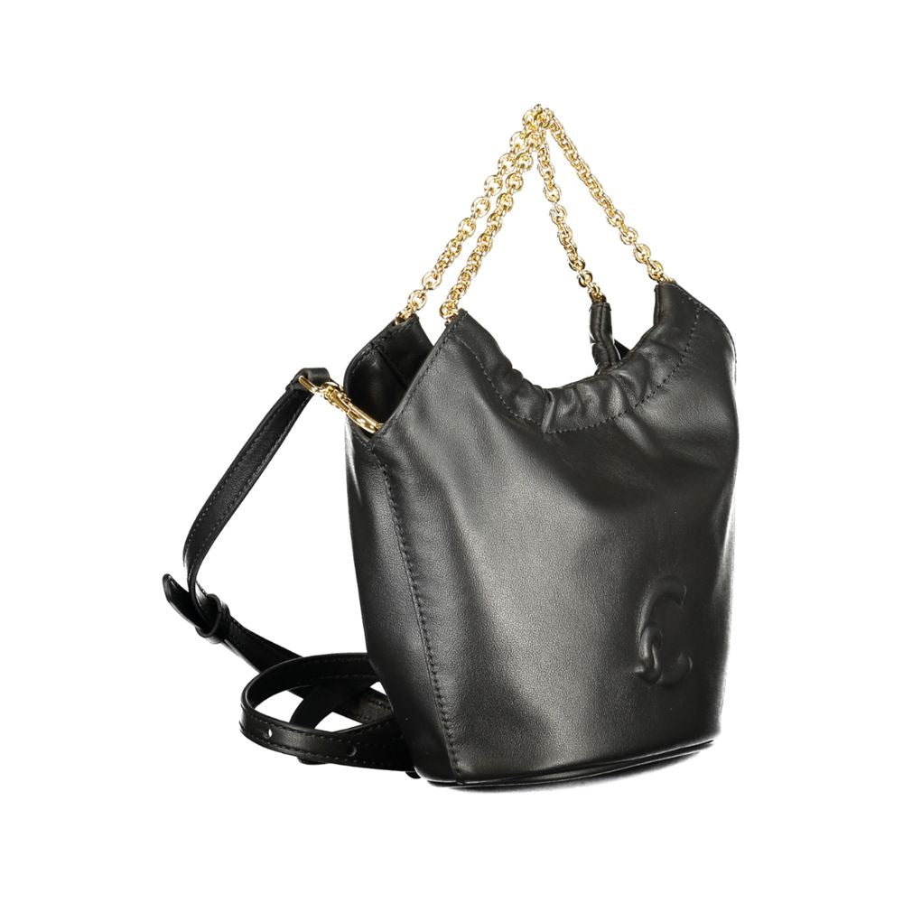 Damenhandtasche aus schwarzem Leder
