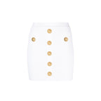 White Polyester Mini Skirt
