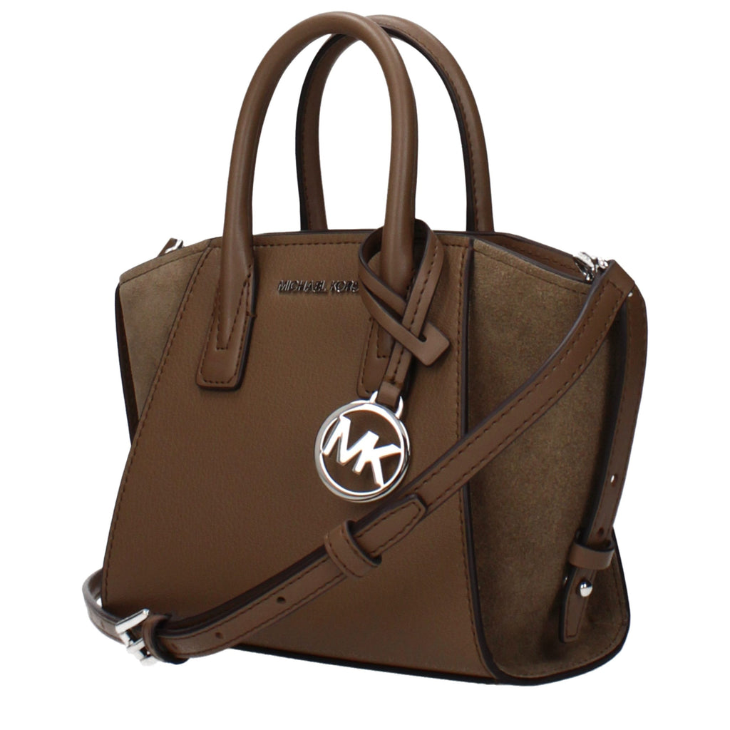 Borsa a mano in pelle marrone
