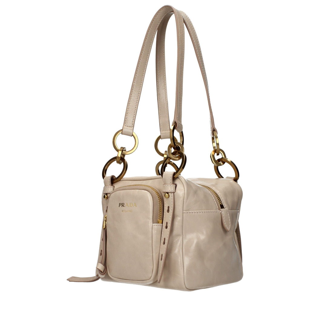 Rosa Schultertasche aus Leder