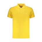 Yellow Cotton Men Polo Shirt