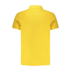 Yellow Cotton Men Polo Shirt