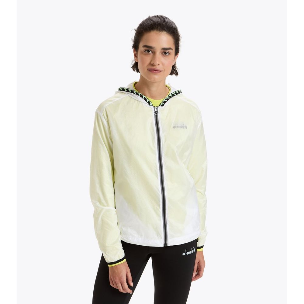 Weiße Polyamid-Shell-Jacke