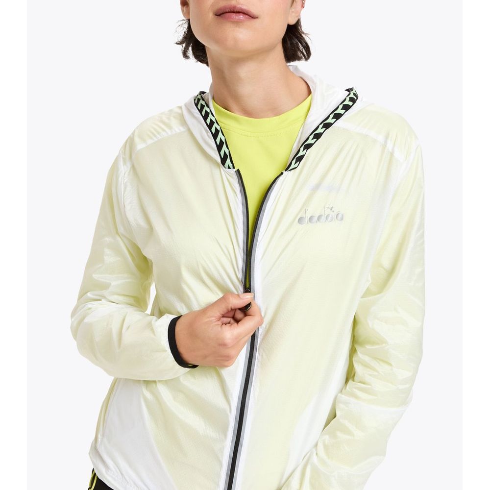 Weiße Polyamid-Shell-Jacke