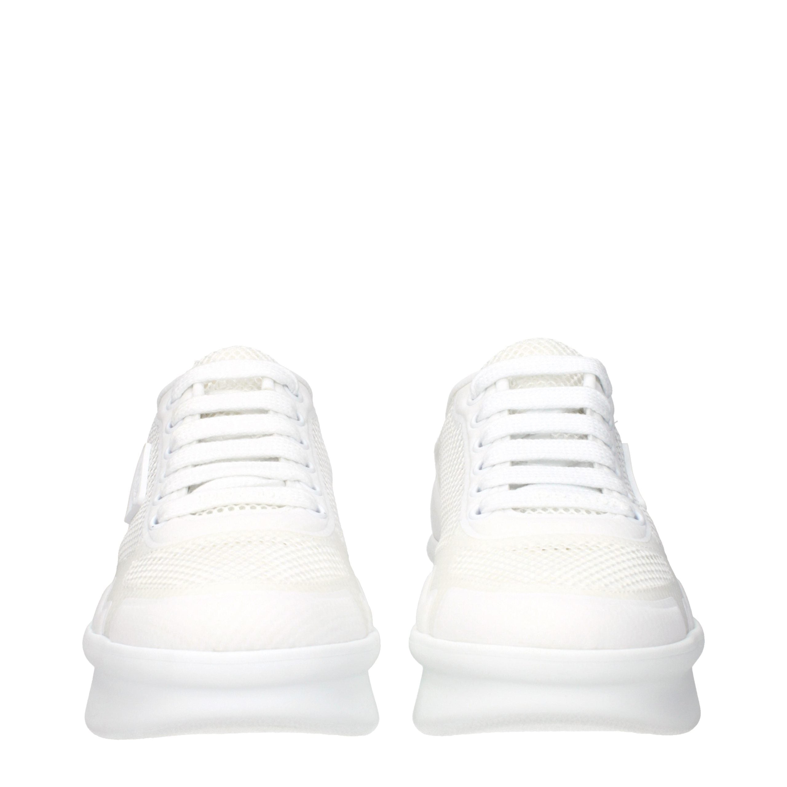 Weiße Low-Top-Sneaker aus Stoff