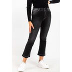 Gray Cotton Cropped Jeans