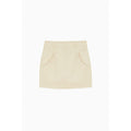 Beige Cotton Mini Skirt