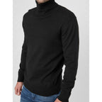 Schwarzer Rollkragenpullover aus Baumwolle