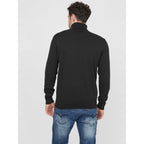 Schwarzer Rollkragenpullover aus Baumwolle