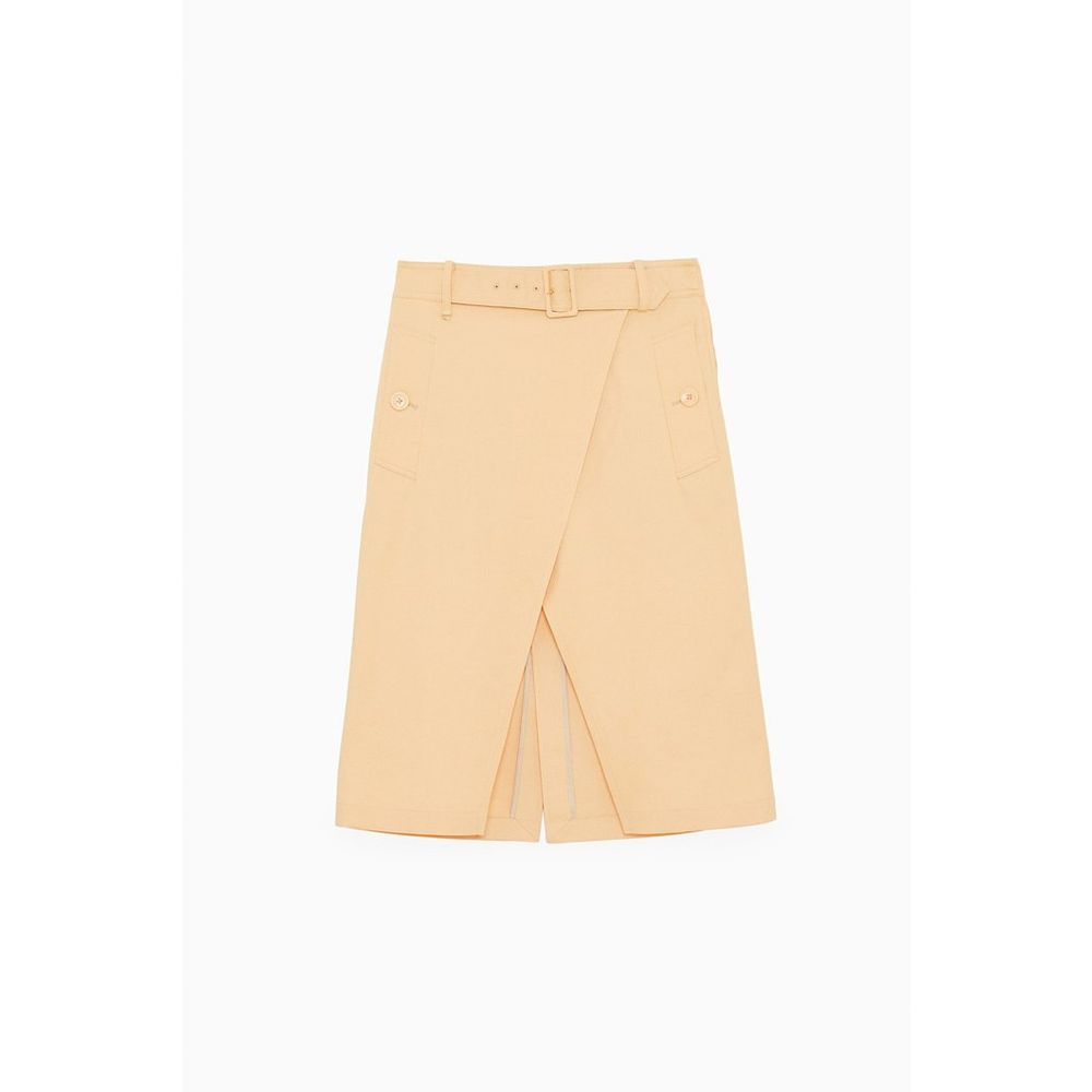 Pink Cotton Midi Skirt