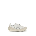 White Polyester Athletic Sneakers