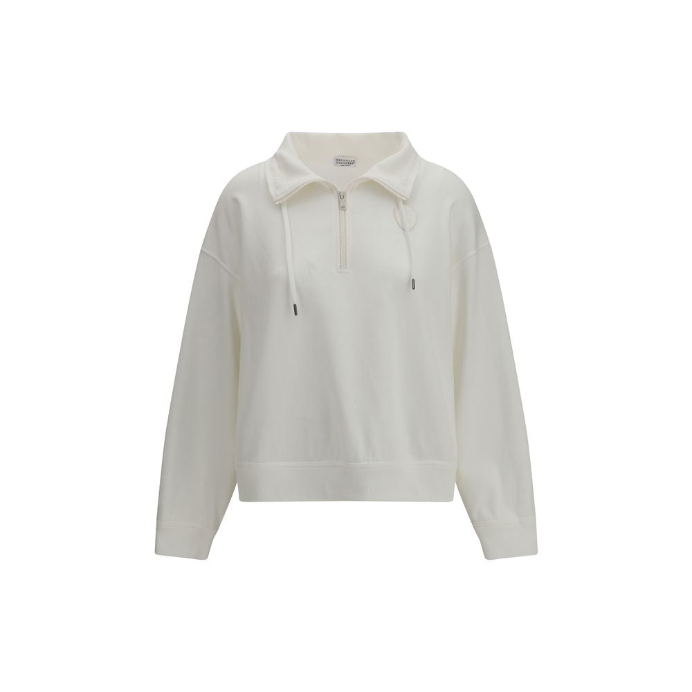 Weißes Baumwollsweatshirt