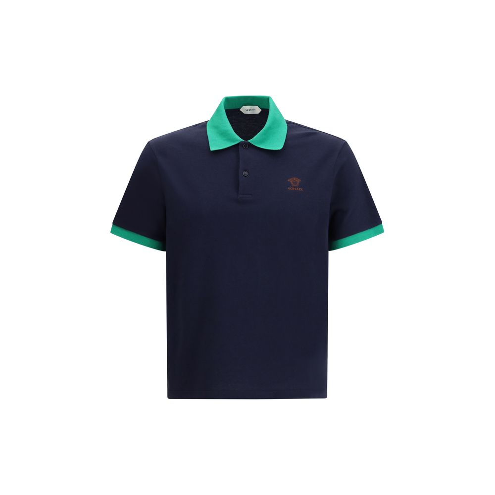 Polo Shirt in Blue Cotton