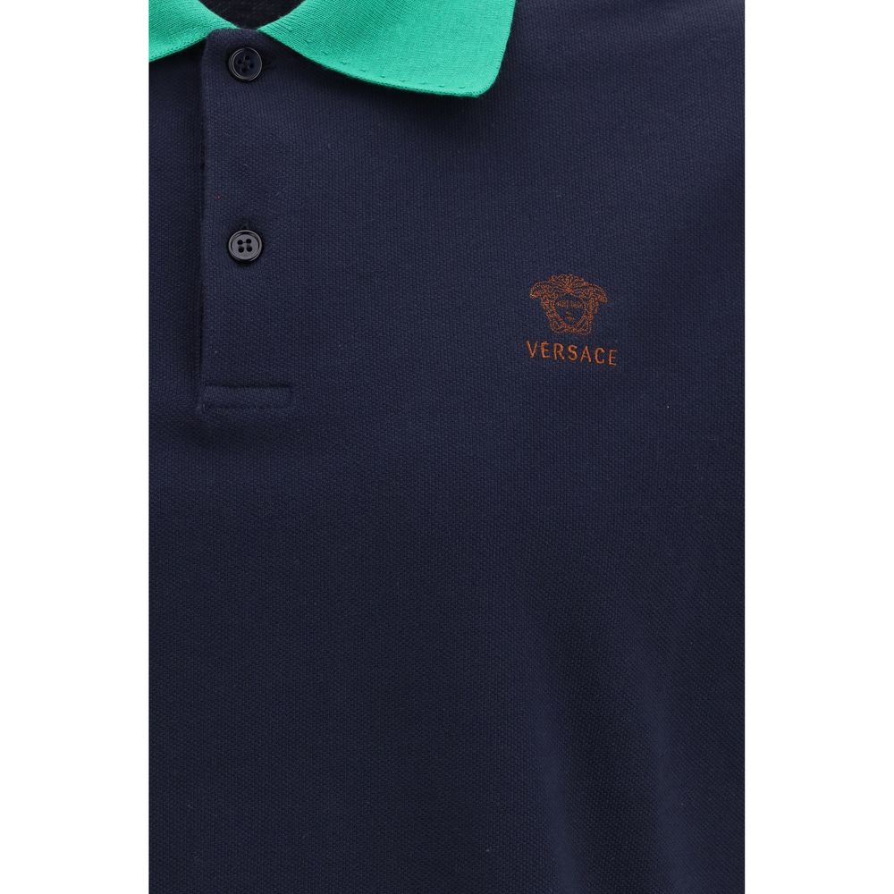 Polo Shirt in Blue Cotton