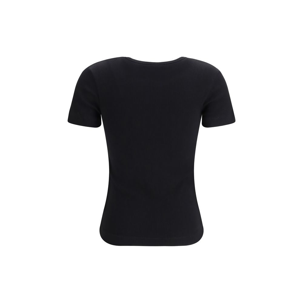 Schwarzes T-Shirt aus Baumwolle