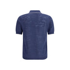 Blue Linen Polo Shirt
