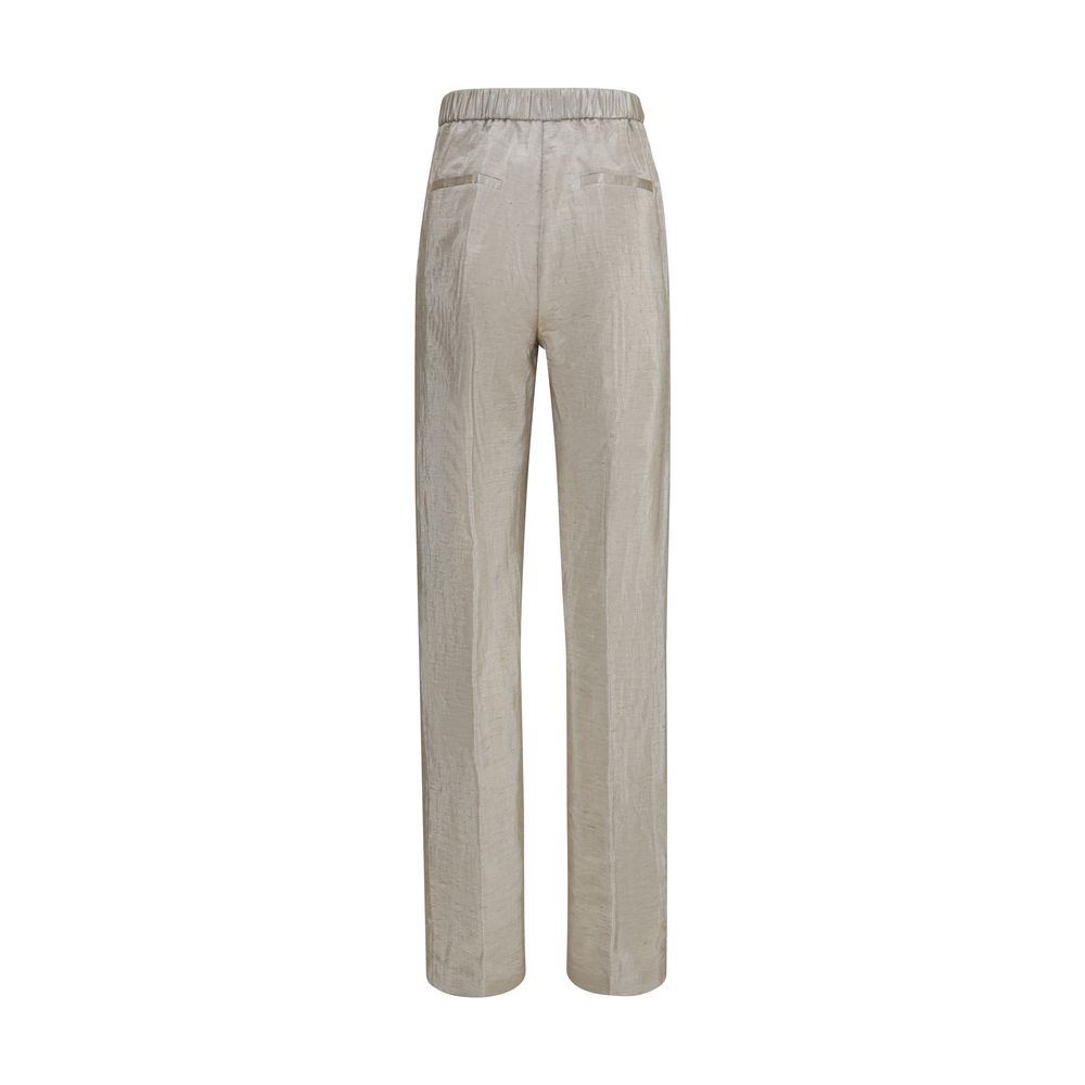 Freizeithose aus silbernem Polyester