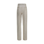 Freizeithose aus silbernem Polyester