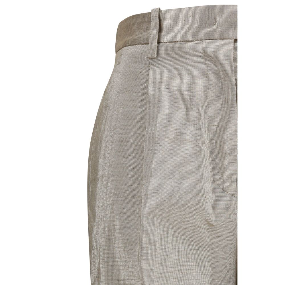 Freizeithose aus silbernem Polyester