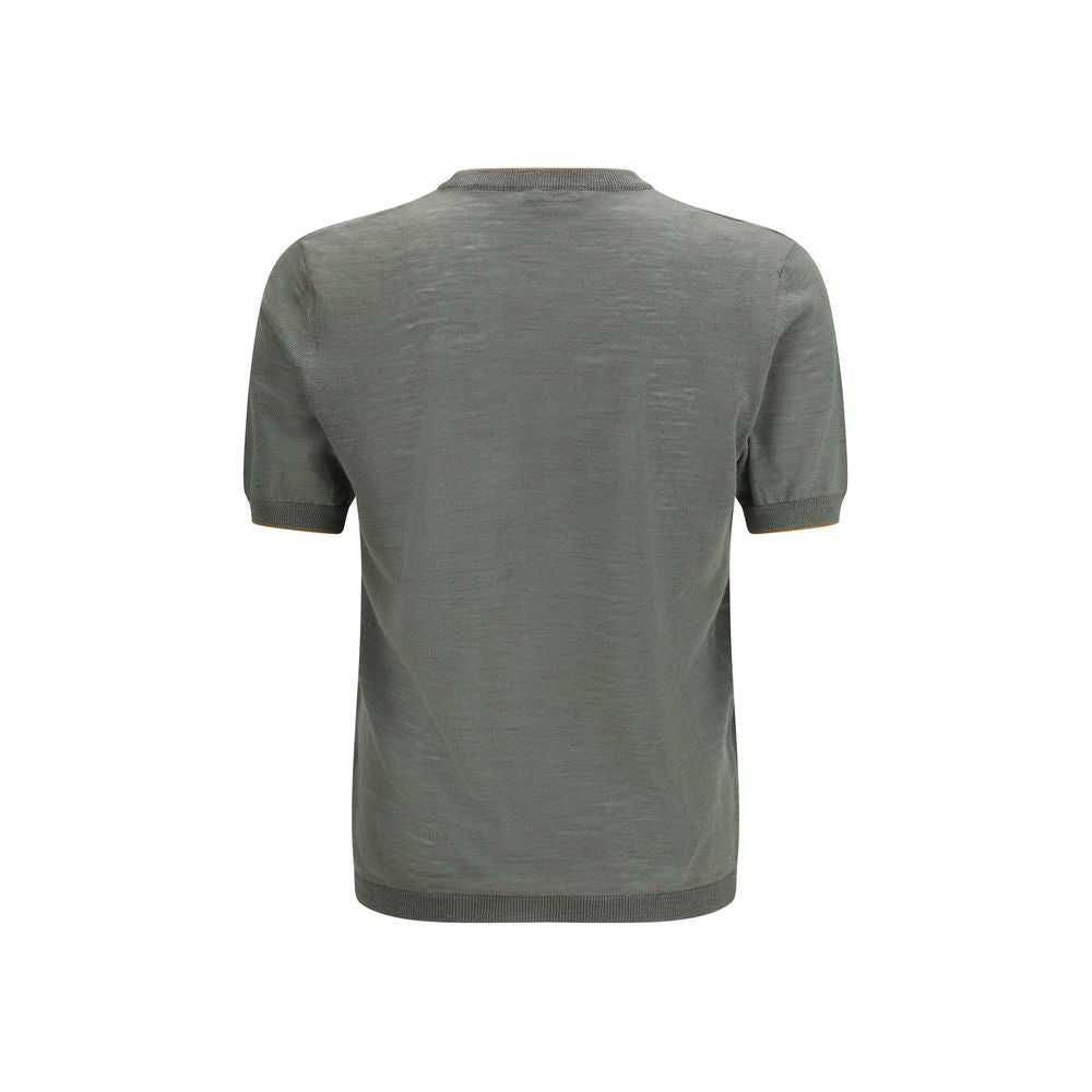 Zweifärbiges Leinen-T-Shirt