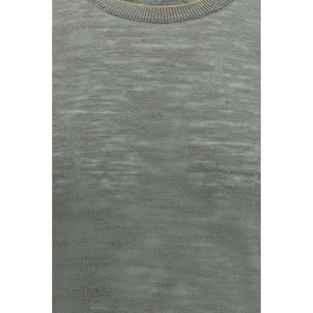Zweifärbiges Leinen-T-Shirt