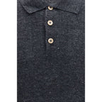 Graues Polo-Shirt aus Baumwolle