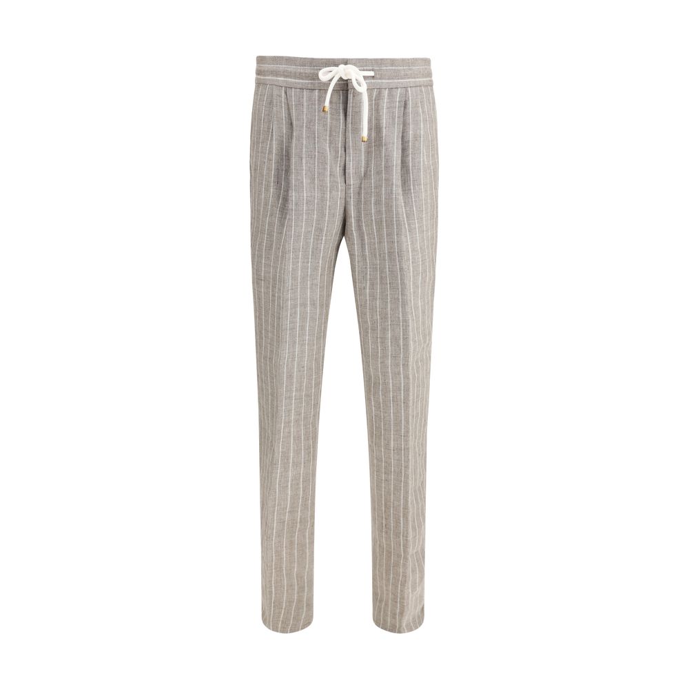 Pantaloni casual in lino beige