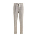Pantaloni casual in lino beige