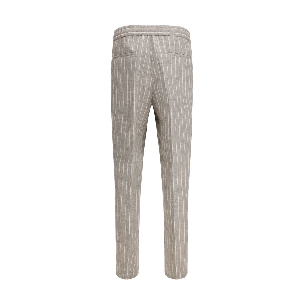 Pantaloni casual in lino beige