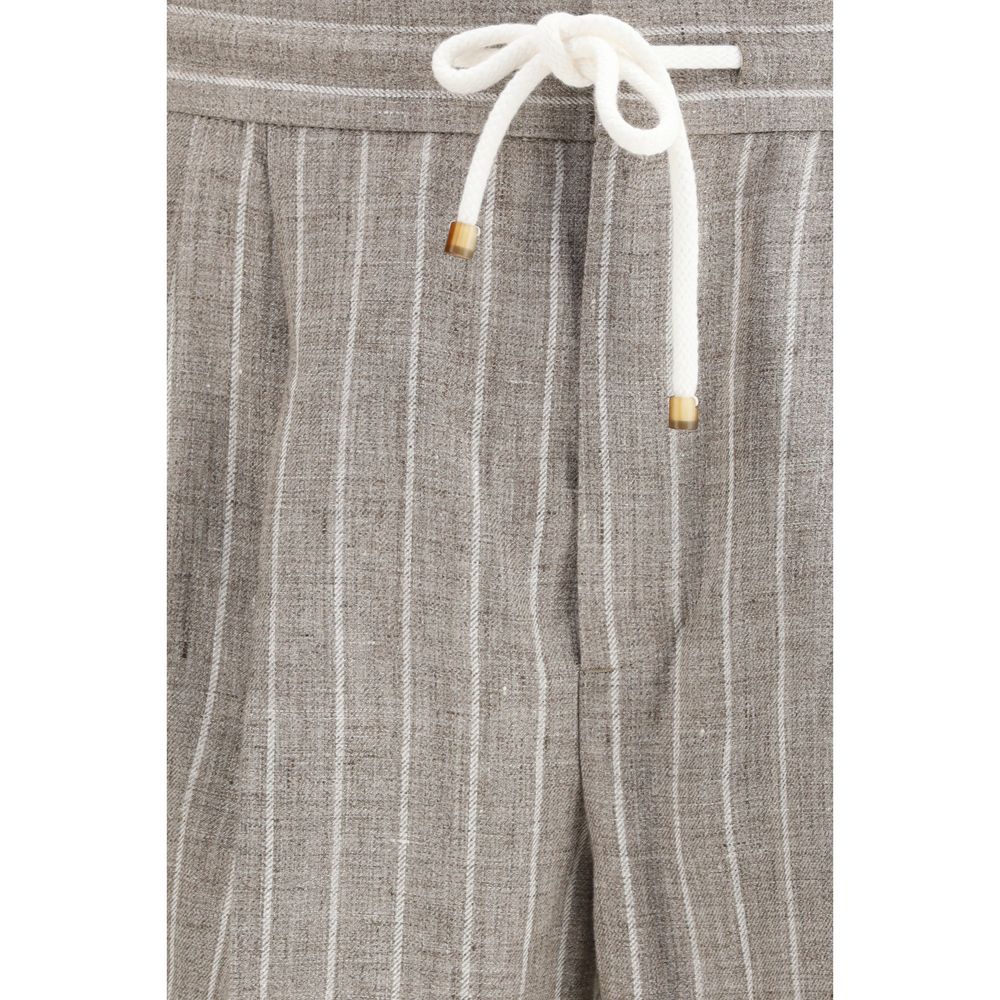 Pantaloni casual in lino beige