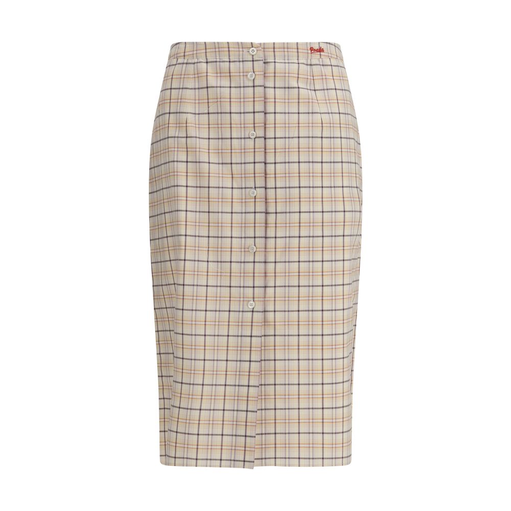 Multicolor Cotton Midi Skirt
