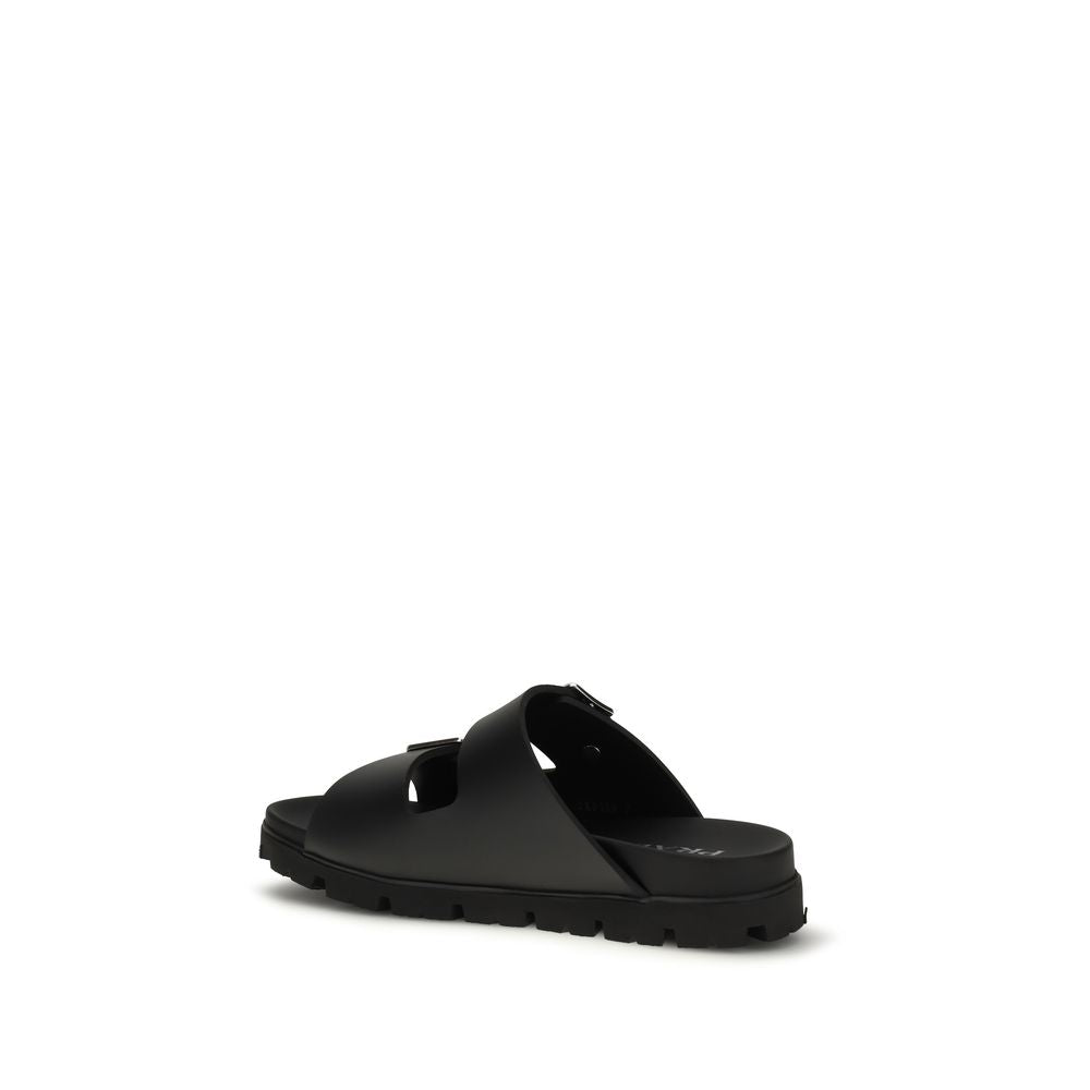 Flache Sandalen aus schwarzem Kalbsleder Bos Taurus