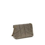 Gray Lamb Leather Shoulder Bag
